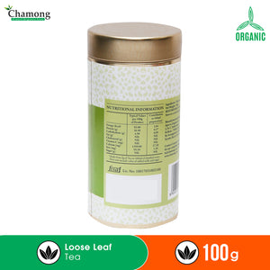 Organic Tulsi Green Tea in Metal Caddy