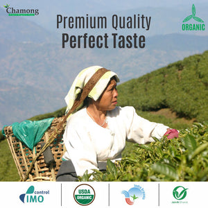 Premium Organic Green Whole Leaf Tea in Pinewood Chestlet 100g
